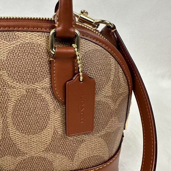 COACH Sabrina Top Handle Satchel Bag Signature Canvas Crossbody CAS19 NWT - Picture 9 of 11